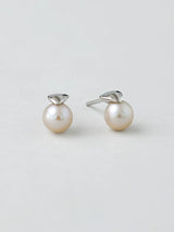 Triangle Pearl Sterling Silver Stud Earrings