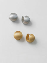 Brushed Sphere Sterling Silver Stud Earrings