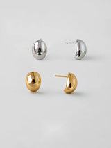 Mini Bean Sterling Silver Stud Earrings