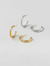 Twisted Sterling Silver Hoop Earrings